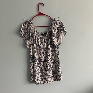 Purple and white blouse